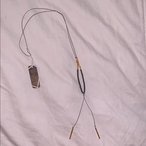 New Power Gemstone Gold/Black Onyx Necklace